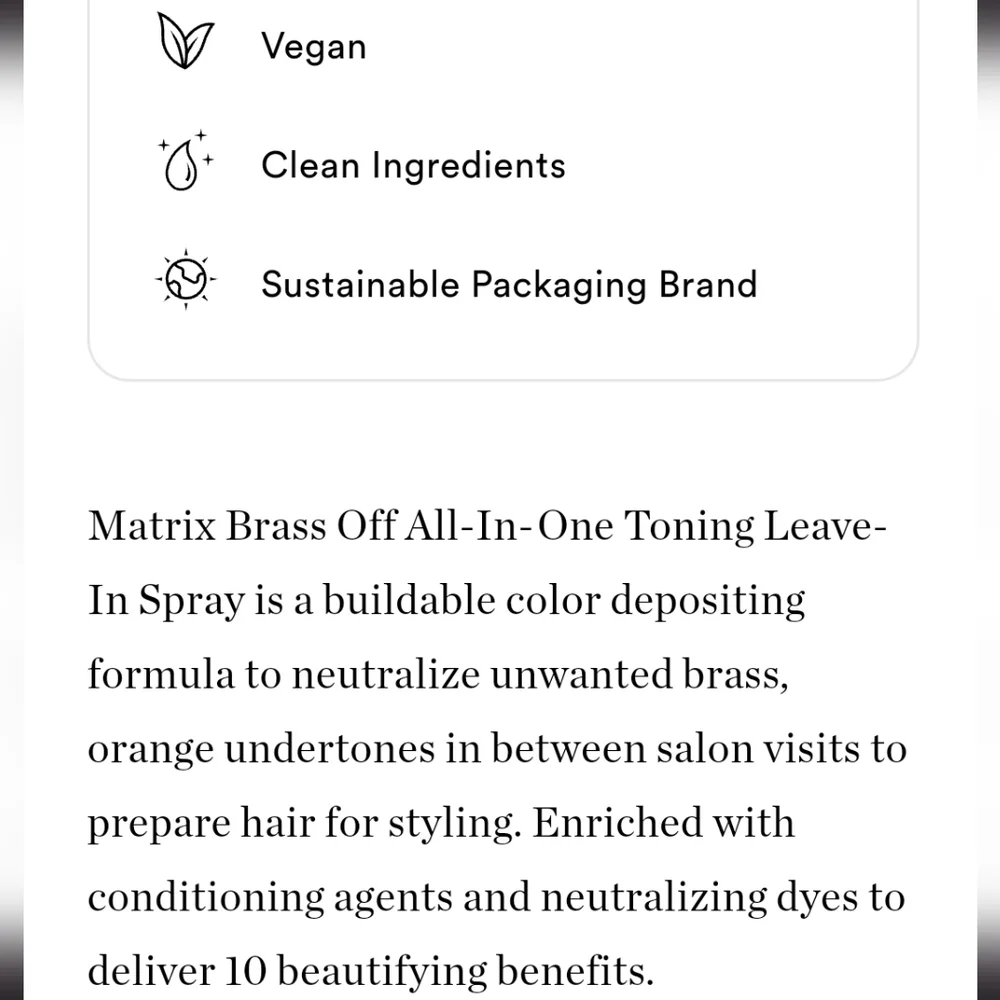 🆕 Matrix Brass Off ALL IN ONE TONING SPRAY